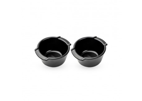 Schaaltje 11 cm Mat Zwart Truffel Set 2 dlg