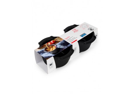 Schaaltje 11 cm Mat Zwart Truffel Set 2 dlg
