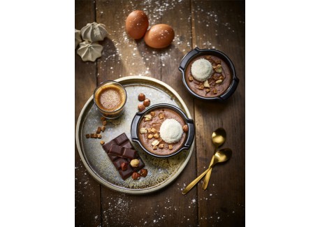 Schaaltje 11 cm Mat Zwart Truffel Set 2 dlg