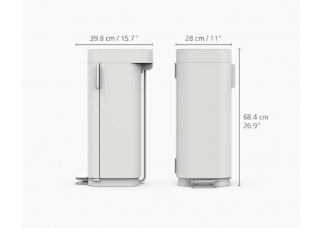 Porta Poubelle 40 l à Pédale Gris Clair