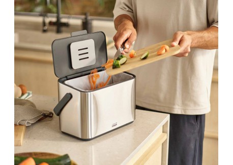 Collect Bac Composteur de Cuisine Inox avec Filtre 4 L