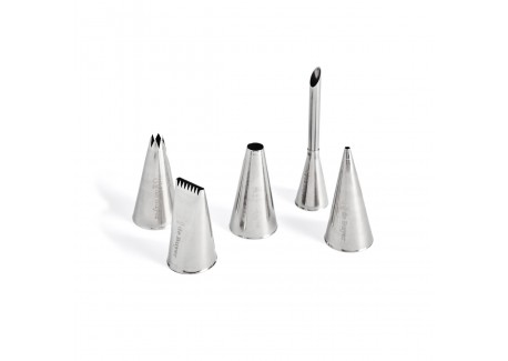 Set van 5 geassorteerde RVS gebakspuitmonden