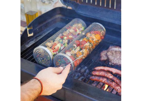 Coffret RollGrill Panier de Cuisson Cylindre pour Barbecue 4 Pcs