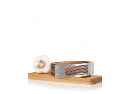 Rocca Presse-Ail Inox et Planche en Bois