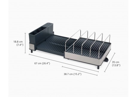Extend Max Steel Egouttoir à Vaisselle Extensible Inox Grande Capacité