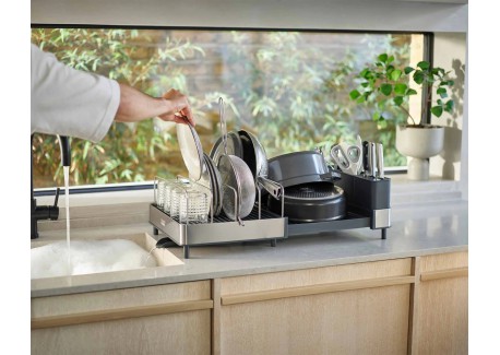 Extend Max Steel Egouttoir à Vaisselle Extensible Inox Grande Capacité