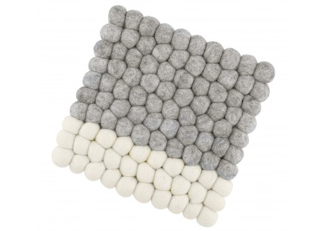 Lana Sous Plat Carré Gris et Blanc