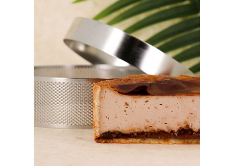 Kit Flan Pâtissier Ju Chamalo Cercle Perforé 16 cm + Cercle Découpoir