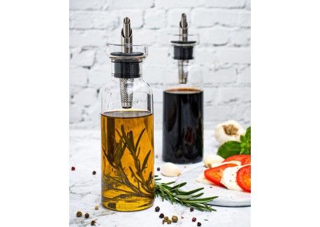 AromaPour Glazen Fles Olie of Azijn RVS Schenktuit 300 ml