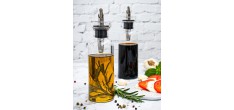 AromaPour Bouteille en Verre Huile ou Vinaigre Bec Verseur Inox 300 ml