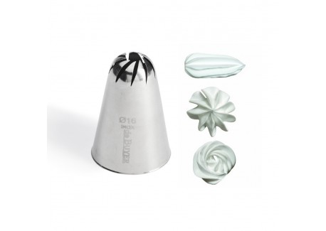 Douille Pâtisserie Rosette 16 mm Inox