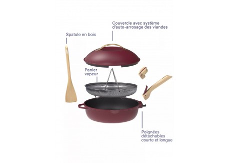 Fabuleuse Koekenpan met Antiaanbaklaag 24 cm Bordeaux Rubis 3,4L