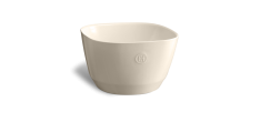 Saladier Carré L en Céramique 5,5L 26x16 cm Argile Blanc Cassé