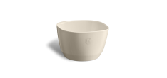 Saladier Carré M en Céramique 3,5L 22x14 cm Argile Blanc Cassé