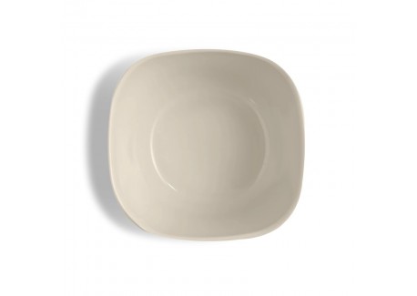 Vierkante keramische slakom M 3,5L 22x14 cm Argile Gebroken Wit