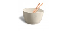 Vierkante keramische slakom M 3,5L 22x14 cm Argile Gebroken Wit