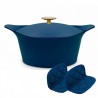 Zie dia Incroyable Antikleef Braadpan 24 cm Blauwe Bosbes 4,5 l