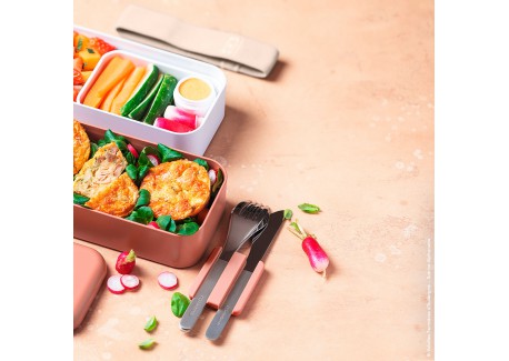 Original Bento LunchBox Rose Moka Recycled Made in France 1 L