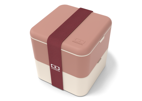 Square Bento LunchBox Rose Moka Made in France 1,7 L