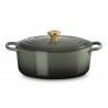Zie dia Signature Ovale Gietijzeren Stoofpot 6,3 L Tijm Groen  (31 cm)