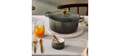 Signature Ronde Gietijzeren Stoofpot 4,2 L Tijm Groen (24 cm)