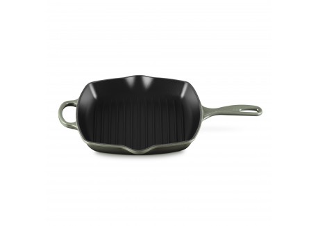 Koekenpangrill Vierkante Gietijzeren 26 cm Tijm Groen