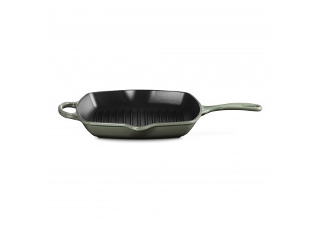 Poêle en Fonte Skillet Grill Carré 26 cm Vert Thym