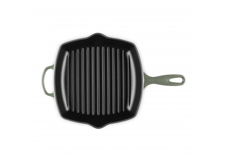 Poêle en Fonte Skillet Grill Carré 26 cm Vert Thym