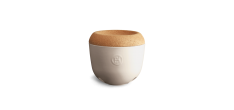 Pot à Ail avec Couvercle 1 L Argile Blanc Cassé