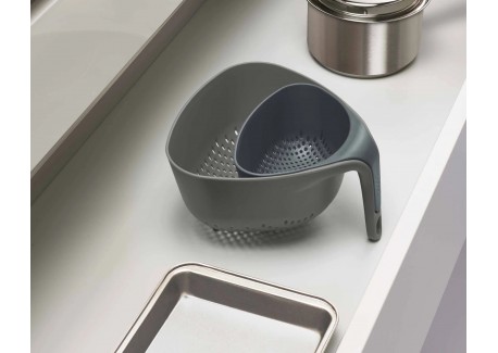 Nest Colander Vergiet Driehoek 2 dlg Antracietgrijs
