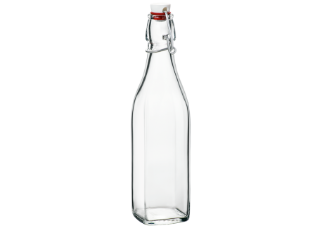 Swing Bouteille Carrée en Verre avec Clip Hermétique 1 L