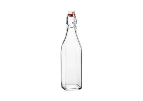 Swing Bouteille Carrée en Verre avec Clip Hermétique 0,5 L