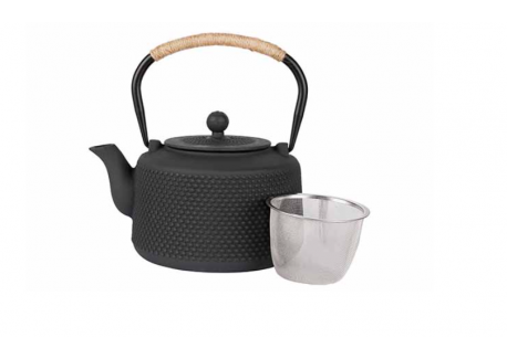 Théière Fonte avec Filtre Noir Mat 1,5 L