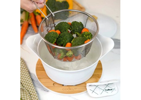 RVS pasta-/frituurmand voor de Incroyable Casserole 28 cm