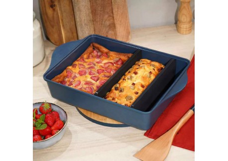 Incroyable Ovenschaal met 2 Rechthoekige Compartimenten Bosbessenblauw