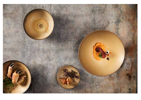 Divine Moon Bol Coupe Gris Anthracite/Ocre 11 cm 