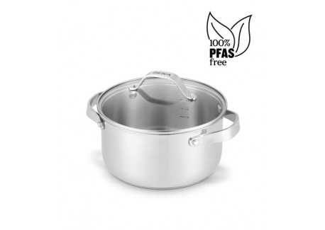 Cicla 3 Casserole/faitout Inox Recyclé avec couvercle en Verre 20 cm 2
