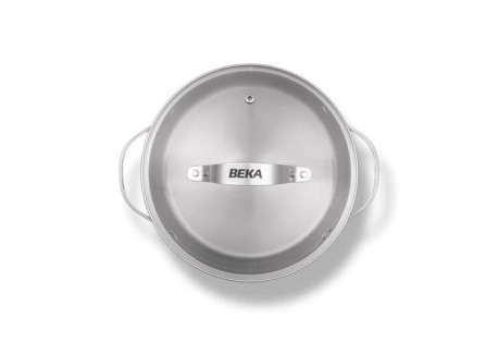 Cicla 3 Gerecycleerde RVS braadpan/stoofpot met Glazen deksel 20 cm 2,