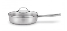 Cicla 3 Sauteuse Inox Recyclé avec Couvercle en Verre 24 cm 3,2 l
