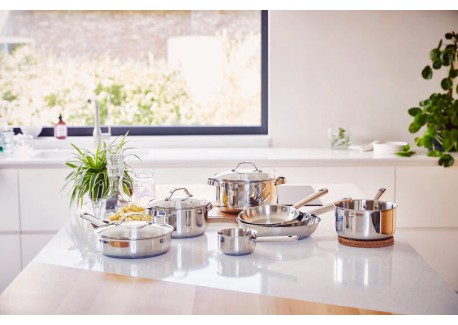 Cicla 3 Sauteuse Inox Recyclé avec Couvercle en Verre 24 cm 3,2 l
