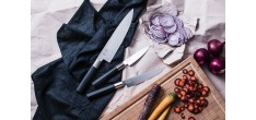 Wasabi Black Set 3 Couteaux Santoku 16,5 + à Trancher 15 + Office 10 -