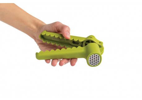 Garligator Groene Krokodil Knoflookpers + Reinigingsborstel