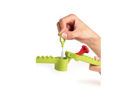 Garligator Presse Ail Crocodile Vert + Brosse de Nettoyage