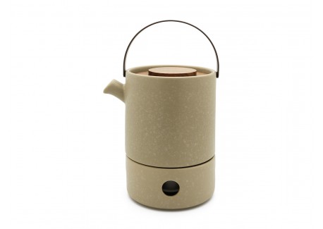 Uméa Theepotset met Zetgroep en Warmer in Zandbeige Keramiek 1,2 L