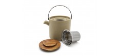 Uméa Theepotset met Zetgroep en Warmer in Zandbeige Keramiek 1,2 L