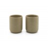 Voir la slide Uméa Set 2 Tasses Céramique 20 cl  Beige Sable + Support Bois Acacia -