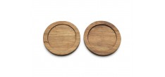 Uméa Set 2 Tasses Céramique 20 cl  Beige Sable + Support Bois 