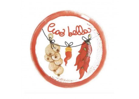 Aumm Italiaans Pizzabord 31 cm "Ciao Bella" Rood