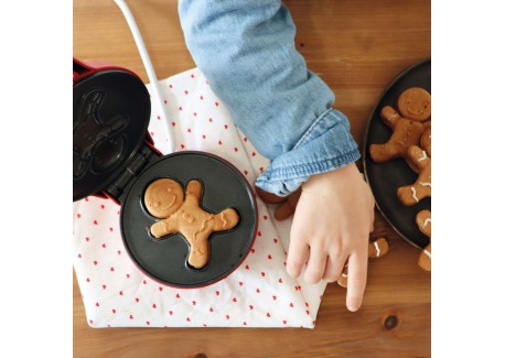 Miniwafelijzer "Gingerbreadman" Individueel kerstpeperkoekmannetje