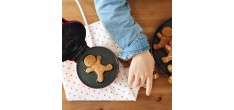 Miniwafelijzer "Gingerbreadman" Individueel kerstpeperkoekmannetje
